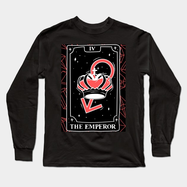 The Emperor Tarot Card and Crystals Graphic Long Sleeve T-Shirt by WonderfulHumans